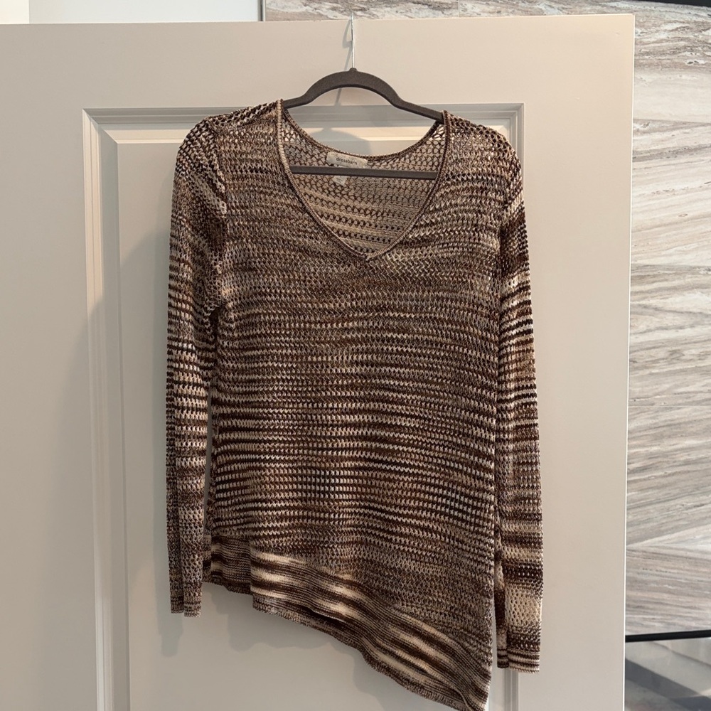dressbarn Brown V-Neck Sweater